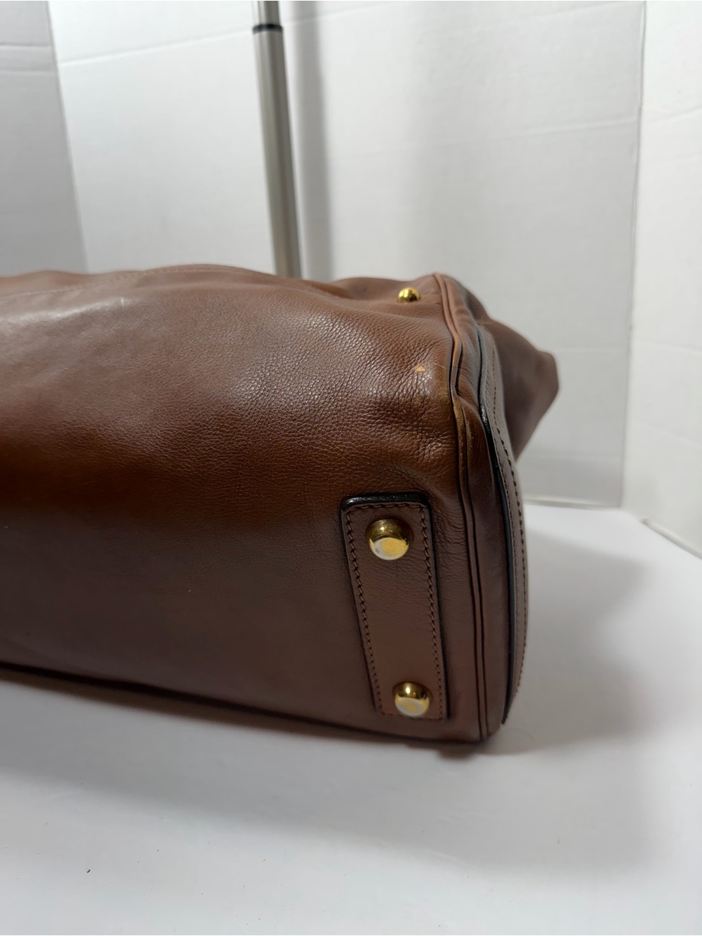 MARC JACOBS Whiskey Calfskin Leather Bleeker Satchel Large Bag made in Italy 🇮🇹 - Picture 5 of 9